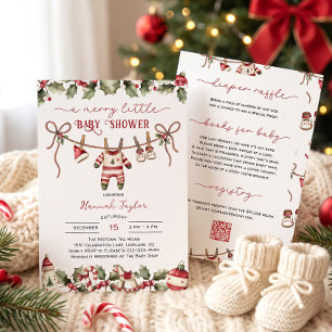 Invitation Joyeuse Petite Fête Prénatale de Noël