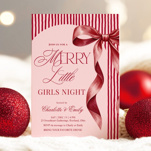 Invitation Joyeuse petite soirée filles de Noël  (Créateur téléchargé)