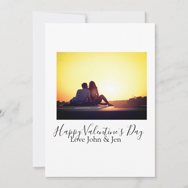 Invitation Joyeuse Saint-Valentin amour ajouter nom photo sim (Devant)