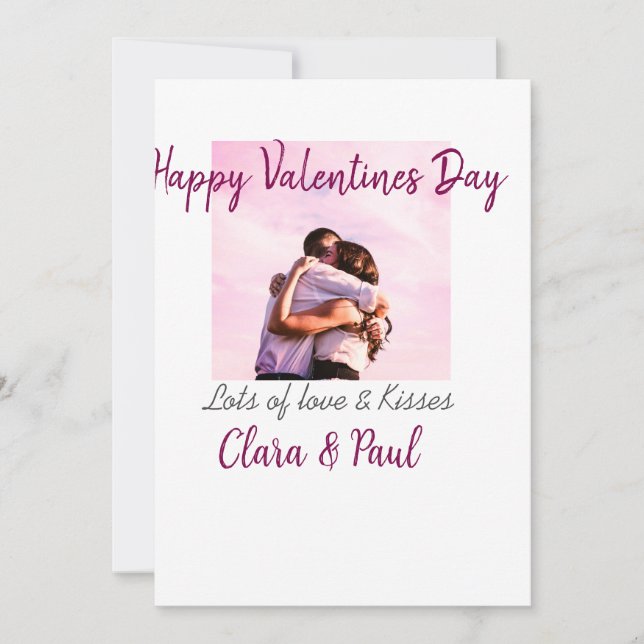 Invitation Joyeuse Saint-Valentin baisers modernes amour ajou (Devant)