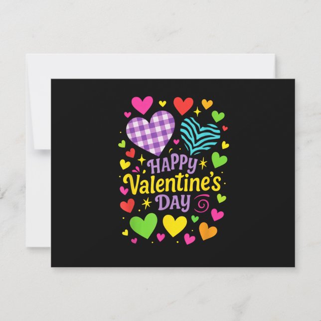Invitation Joyeuse Saint-Valentin - Cœurs Amour (Devant)
