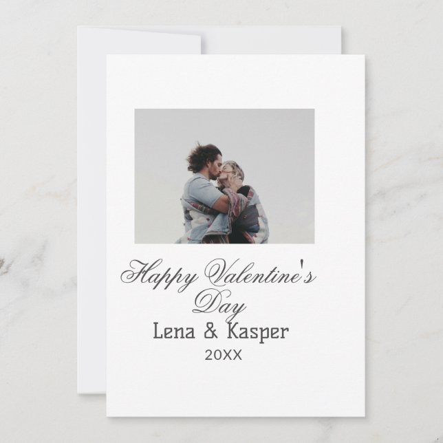 Invitation Joyeuse Saint-Valentin couple photo moderne simple (Devant)