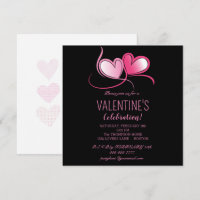 Joyeuse Saint-Valentin, doux cœurs roses, Invitat