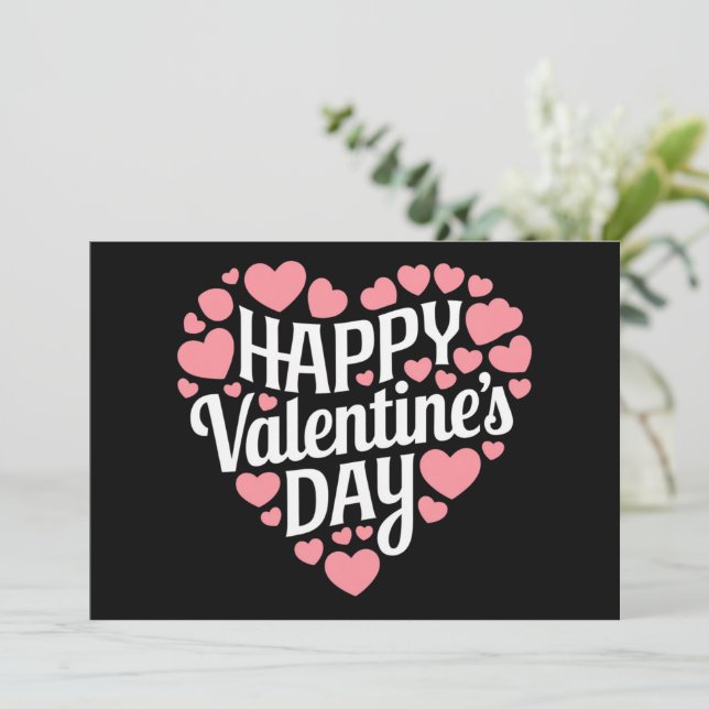 Invitation Joyeuse Saint Valentin drôle cœur amour Valentin  (Debout devant)