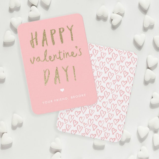Invitation Joyeuse Saint-Valentin en classe avec paillettes d (Créateur téléchargé)