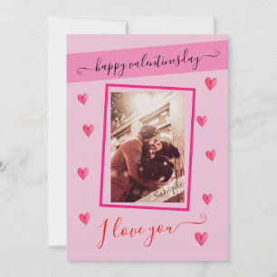 Invitation Joyeuse Saint-Valentin, je t'aime  + photo