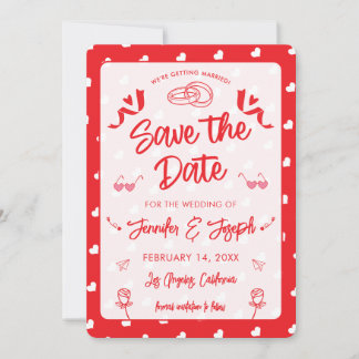 Invitation Joyeuse Saint-Valentin Moderne Motif d'Amour