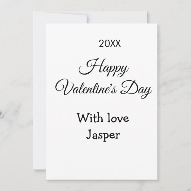 Invitation Joyeuse Saint-Valentin nom amour simple année styl (Devant)