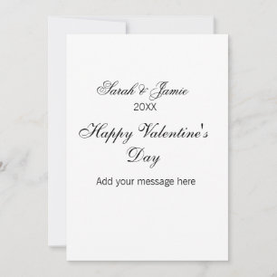 Invitation Joyeuse Saint-Valentin nom date message simple ele