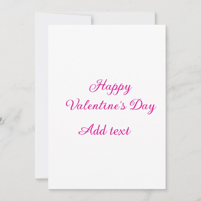 Invitation Joyeuse Saint-Valentin texte rose nom message (Devant)