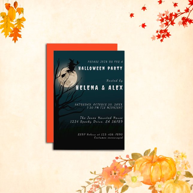 Invitation Joyeuse sorcière noire halloween (Créateur téléchargé)
