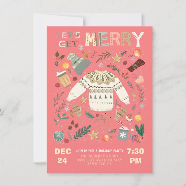 Invitation Joyeuses fêtes de Noël Sweate (Devant)