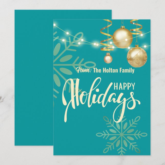 Invitation Joyeuses fêtes de Noël vert moderne  (Devant / Derrière)