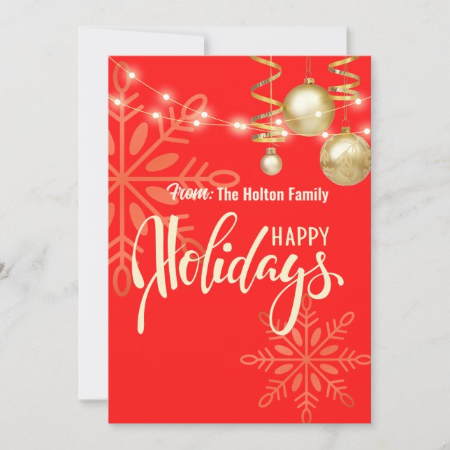 Invitation Joyeuses fêtes Noël coutume annonce rouge  (Devant)