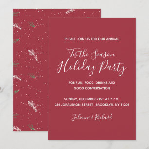 Invitation Joyeuses Fêtes   Simple fête de Noël élégante