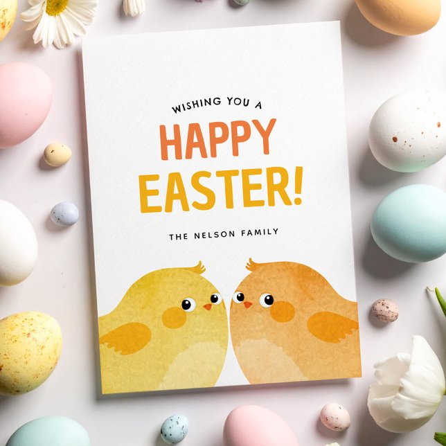 Invitation Joyeuses Pâques avec deux petits poussins (Créateur téléchargé)