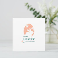 Joyeuses Pâques – Lapin & Œuf Décor Floral