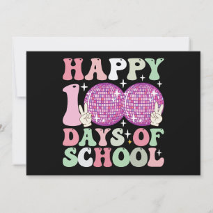 Invitation Joyeux 100 Jours De Scolaire Boule Disco Super Rét