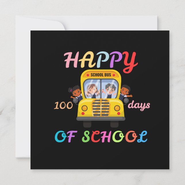 INVITATION JOYEUX 100 JOURS D'ÉCOLE, RENTRÉE SCOLAIRE (Dos)