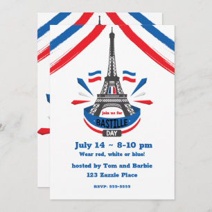 Invitation Joyeux 14 juillet Tour Eiffel
