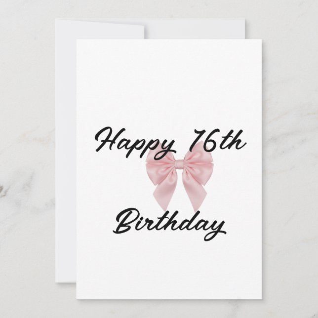 Invitation Joyeux 16e anniversaire ruban rose nom calligraphi (Devant)