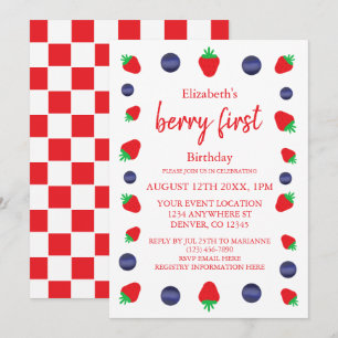 Invitation Joyeux 1er anniversaire Berry Sweet