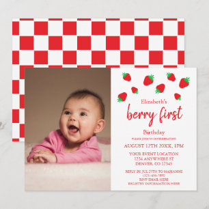 Invitation Joyeux 1er anniversaire Berry Sweet