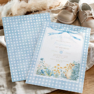 Invitation Joyeux 1er Anniversaire Garçon Petit Oie Bleu Ruba