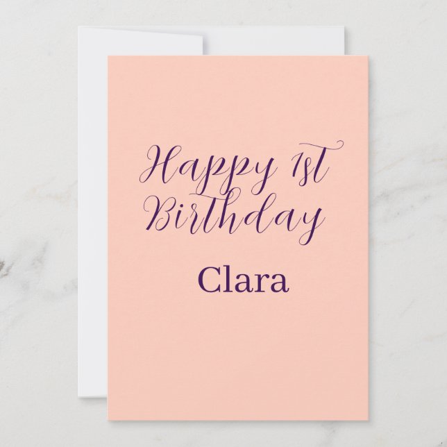 Invitation Joyeux 1er anniversaire orange violet boho rétro n (Devant)
