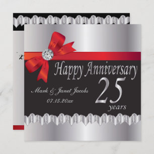 Invitation Joyeux 25e anniversaire de Mariage d'argent