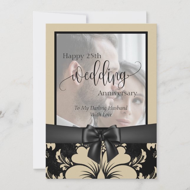 Invitation Joyeux 25e anniversaire de mariage photo tradition (Devant)