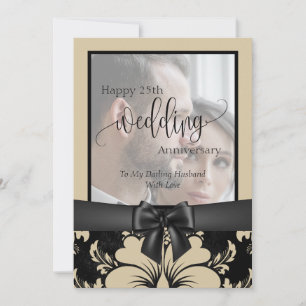 Invitation Joyeux 25e anniversaire de mariage photo tradition