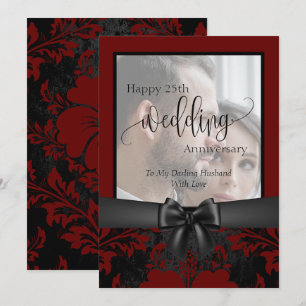 Invitation Joyeux 25e anniversaire de mariage photo tradition