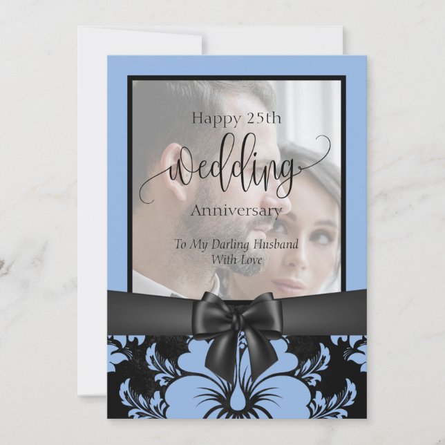 Invitation Joyeux 25e anniversaire de mariage photo tradition (Devant)