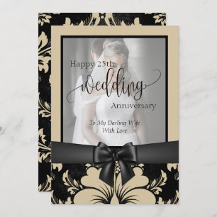 Invitation Joyeux 25e anniversaire de mariage photo tradition