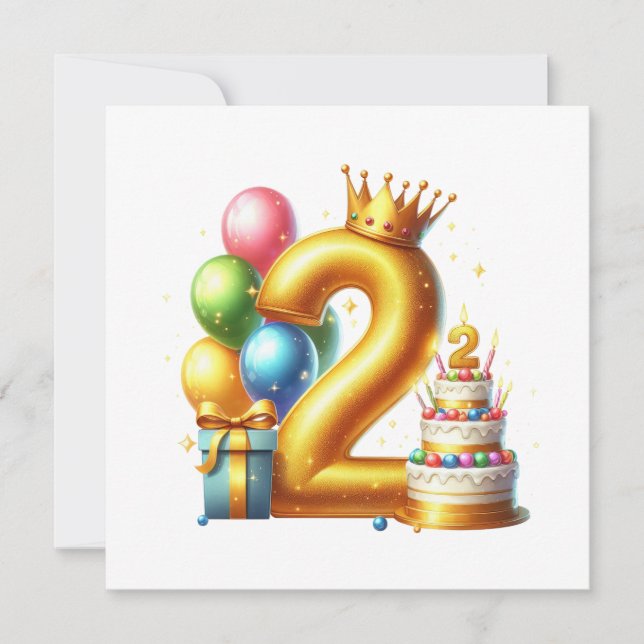 Invitation Joyeux 2ème anniversaire (Devant)