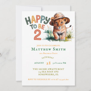 INVITATION JOYEUX 2ÈME ANNIVERSAIRE SAFARI JUNGLE