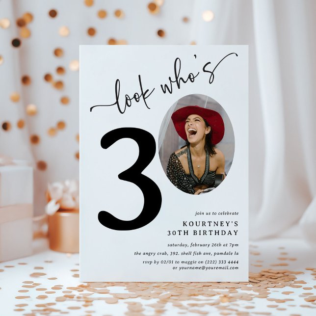 Invitation Joyeux 30 ans ! Photo Moderne pour les 30 ans (Créateur téléchargé)