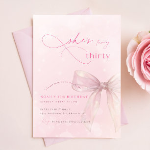 Invitation Joyeux 30e Anniversaire Filles Arc Rose Mignon Aqu