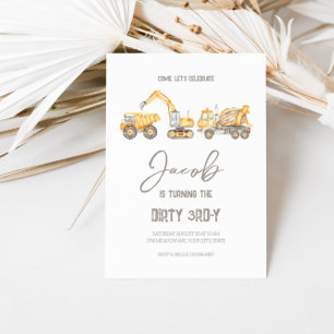 Invitation Joyeux 3ème siècle Thème de construction Anniversa