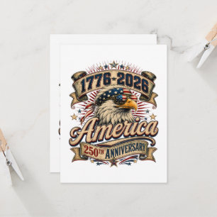 Invitation Joyeux 4 juillet 2026 États-Unis 250 Ans
