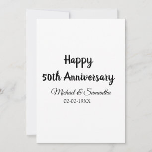 Invitation Joyeux 50e anniversaire ajoutez nom du couple date