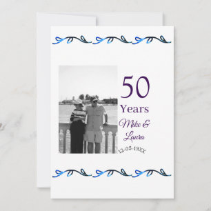 Invitation Joyeux 50e anniversaire nom couple date mariage