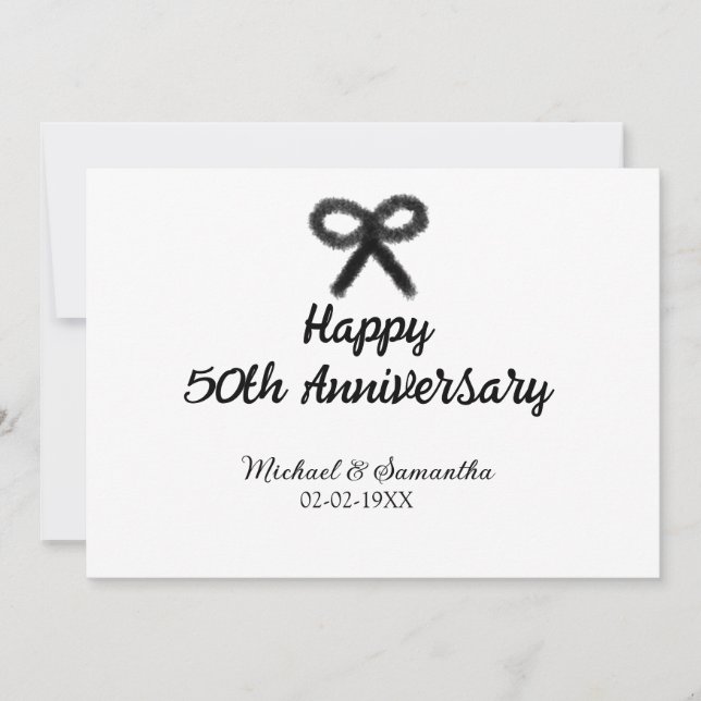 Invitation Joyeux 50e anniversaire nom couple date mariage (Devant)