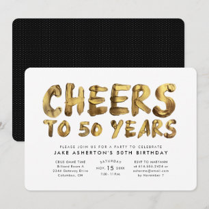 Invitation Joyeux 50e anniversaire or cinquantième anniversai