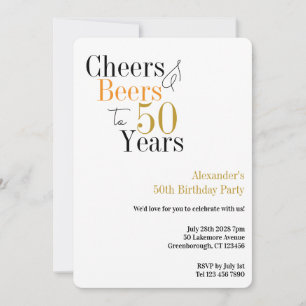 Invitation Joyeux 50e Anniversaire Tchin et Bières Fête Minim