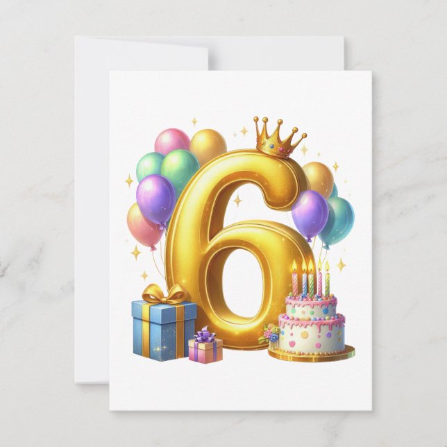 Invitation Joyeux 6e Anniversaire (Devant)