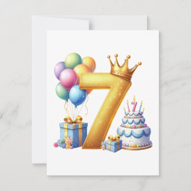 Invitation Joyeux 7ème Anniversaire (Devant)
