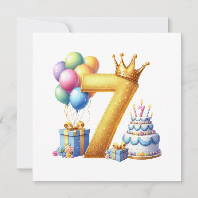 Invitation Joyeux 7ème Anniversaire (Devant)