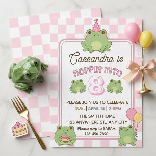 Invitation Joyeux 8e anniversaire à une fille pastel mignonne